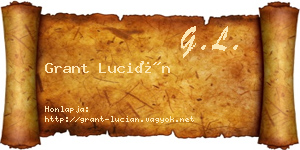 Grant Lucián névjegykártya